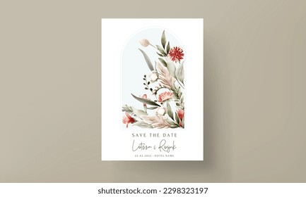 elegant vintage bohemian floral invitation card template