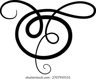 Elegant vintage calligraphic swirl, ornate decorative flourish classic filigree ornament swirl, curl, divider, scroll, border element, black line art design vector illustration