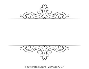 Elegant vintage calligraphic vignette or greeting card, banner, retro party, wedding invitation, menu, postcard. Vector illustration.