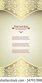 Elegant vintage card, flyer, invitation. template. Design background with ornate floral pattern. Vector illustration