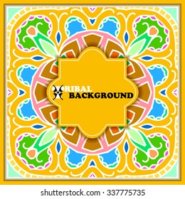 Elegant vintage card. Hand drawn tribal ornament, lace, mandala, for greeting, invitation card, or cover. Vector illustration.