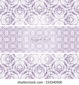 Elegant vintage card with lilac cobweb graphic background