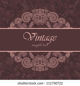 Elegant vintage card on grunge background with polka dots