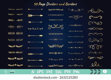 Elegant Vintage Decorative Borders and Swirls – Calligraphic Ornaments, Frames, Dividers Flourishes for Invitations, Cards, Monograms, and Scrapbooking Designs
