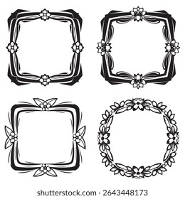 Elegant Vintage Decorative Floral Frames Vector Collection
