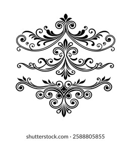 Elegant Vintage Dividers Ornate Swirls and Curly Flourishes for Classic Projects.