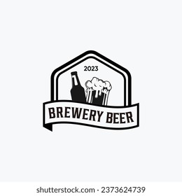 elegant vintage emblem brewery logo design