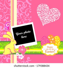 Elegant Vintage empty Photo frame Background. Vector Illustration. 