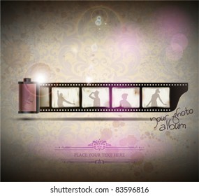 Elegant Vintage empty Photo frame Background. Vector Illustration. EPS10.