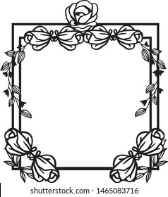 Elegant vintage floral frame, element for card design. Vector