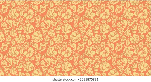 Elegant Vintage Floral Seamless Pattern in Warm Tones