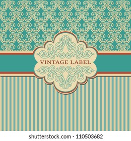 Elegant vintage frame with damask pattern