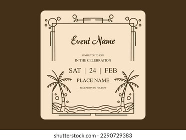 Elegant vintage frame design for invitation card or flyer