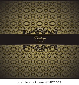 elegant vintage frame design on floral background
