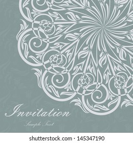 Elegant vintage frame with floral  lace pattern