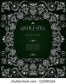 Elegant vintage frame with  floral  pattern