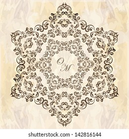 Elegant vintage frame with floral pattern