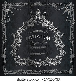 Elegant vintage frame with floral pattern