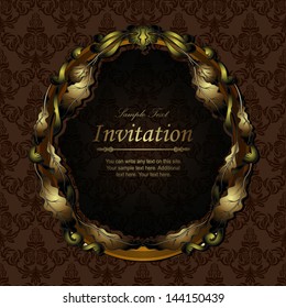 Elegant vintage frame with floral pattern
