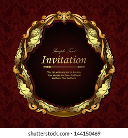 Elegant vintage frame with floral pattern