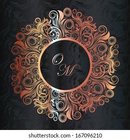 Elegant vintage frame with floral pattern