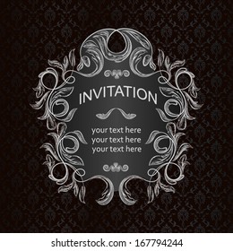 Elegant vintage frame with floral pattern