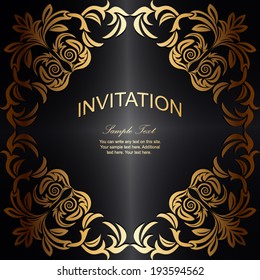 Elegant vintage frame with floral pattern