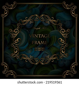 Elegant vintage frame with floral pattern