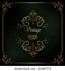 Elegant vintage frame with floral pattern