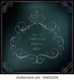 Elegant vintage frame with floral pattern
