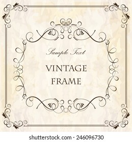 Elegant vintage frame with floral pattern