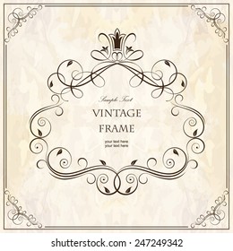 Elegant vintage frame with floral pattern