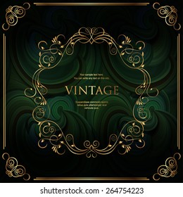 Elegant vintage frame with floral pattern