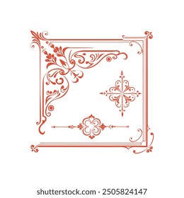   Elegant vintage frame ornaments vector illustration featuring ornate and detailed designs, perfect for adding a classic touch to invitations, certificates, and decorative projects.