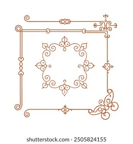   Elegant vintage frame ornaments vector illustration featuring ornate and detailed designs, perfect for adding a classic touch to invitations, certificates, and decorative projects.