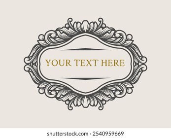Elegant vintage frames with intricate floral and ornamental details, perfect for adding a classic touch to labels, invitations, and decorative borders in various design projects