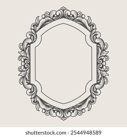 Elegant vintage frames with intricate floral and ornamental details, perfect for adding a classic touch to labels, invitations, and decorative borders in various design projects