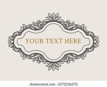 Elegant vintage frames with intricate floral and ornamental details, perfect for adding a classic touch to labels, invitations, and decorative borders in various design projects