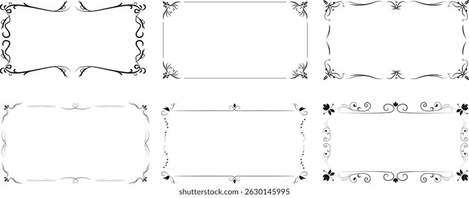 Marcos vintage elegantes en varias Formas y estilos. Marcos ornamentados y decorativos para invitaciones o etiquetas. Diseños clásicos de marcos para una estética vintage. Conjunto de Vector de Elementos ornamentales Antiguas