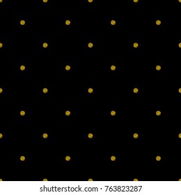 Elegant vintage geometry seamless pattern with gold dots on black background. vector illustration for your luxury design