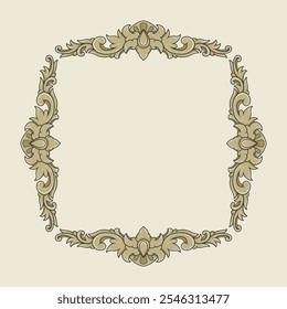 elegant vintage gold frame with a floral design