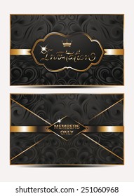 Elegant Vintage Gold Vip Invitation Envelope With Floral Design