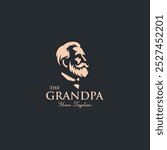 Elegant Vintage Grandpa Logo Design vector illustration