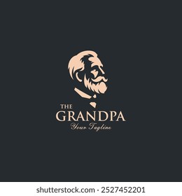 Elegant Vintage Grandpa Logo Design vector illustration