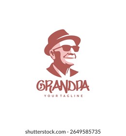 Elegant Vintage Grandpa Logo Design vector illustration