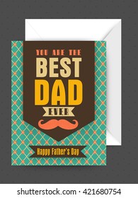 Elegant vintage greeting card design with glossy envelope for Happy Father's Day celebration.