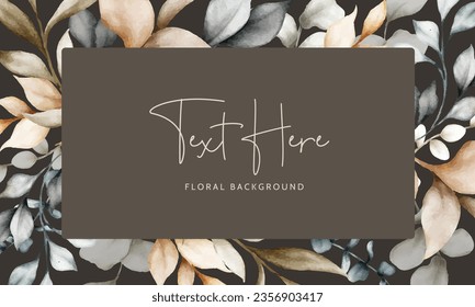 elegant vintage leaves watercolor background template