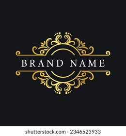 Elegant vintage logo ornament divider luxury decorative design.luxurious ornament logo