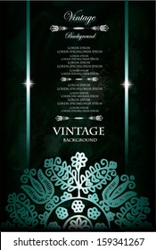 Elegant vintage menu, green