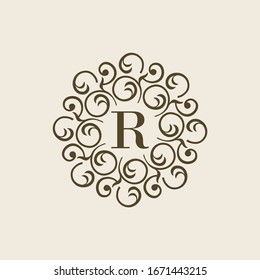 Vintage-Monogramm-Buchstaben oder Logo-Design der Vektorillustration